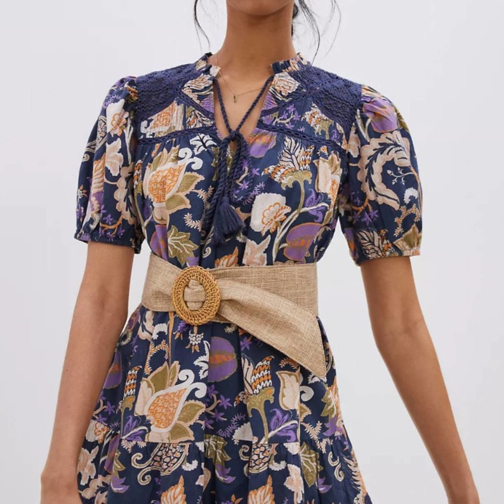 Anthropologie Let Me Be Print A-Line Dress